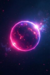 Fototapeta premium Digital artwork of glowing plasma sphere in dark space, glowing, abstract, futuristic
