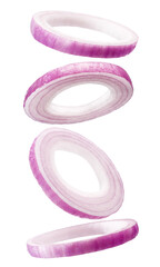 Onion slices isolated