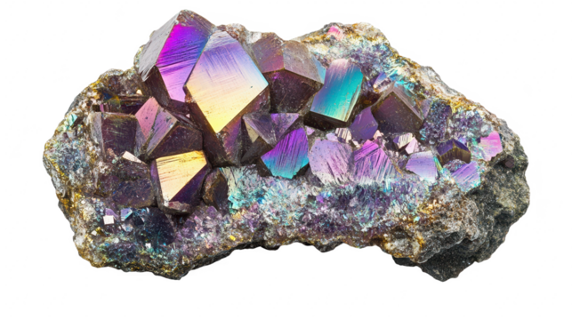 Iridescent Crystal Mineral Specimen: A Geological Marvel of Rainbow Colors, Shiny Texture, and Natural Stone Formation for Science and Gemstone Collectors