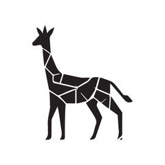 Black silhouette of a horse in a simple vector design