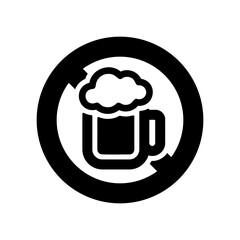 ビールと禁止マークのアイコンイラスト