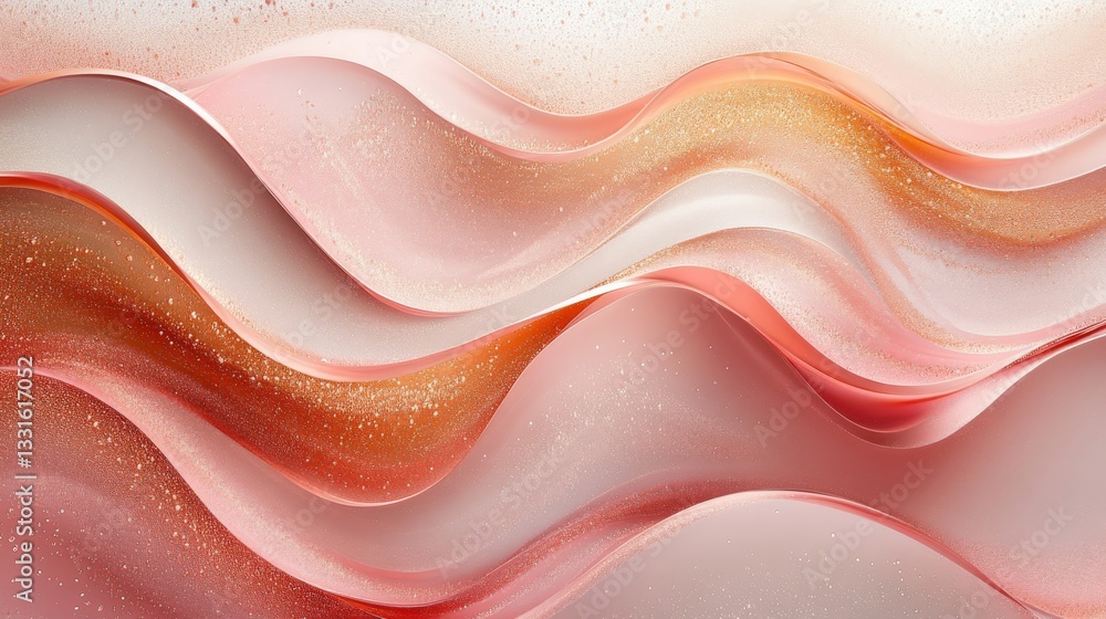 Poster abstract artistic composition features flowing waves of color
