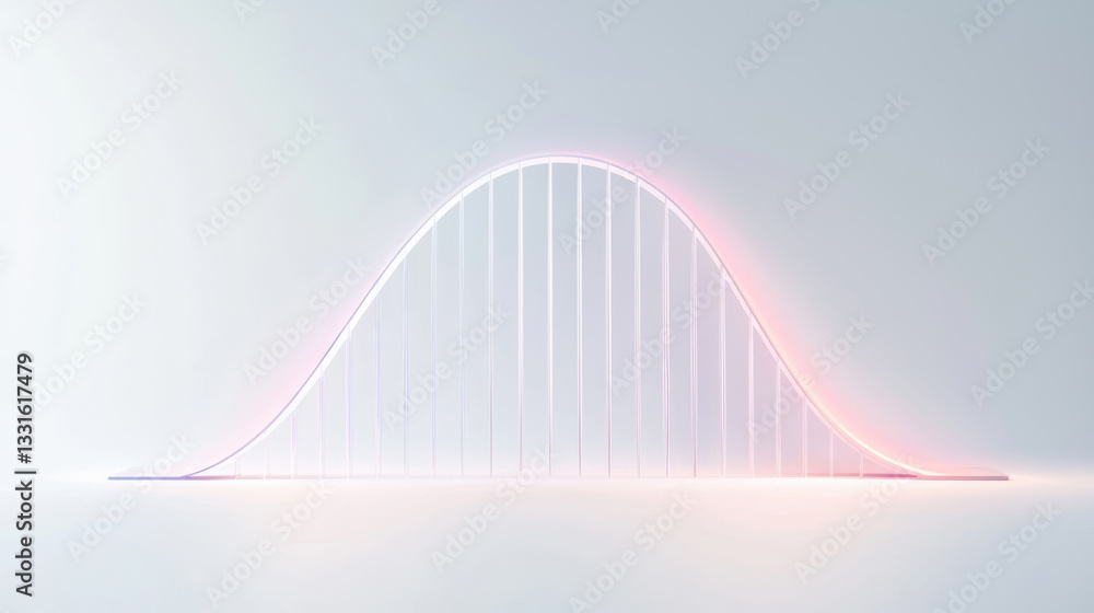 Poster glowing normal distribution curve with led lights