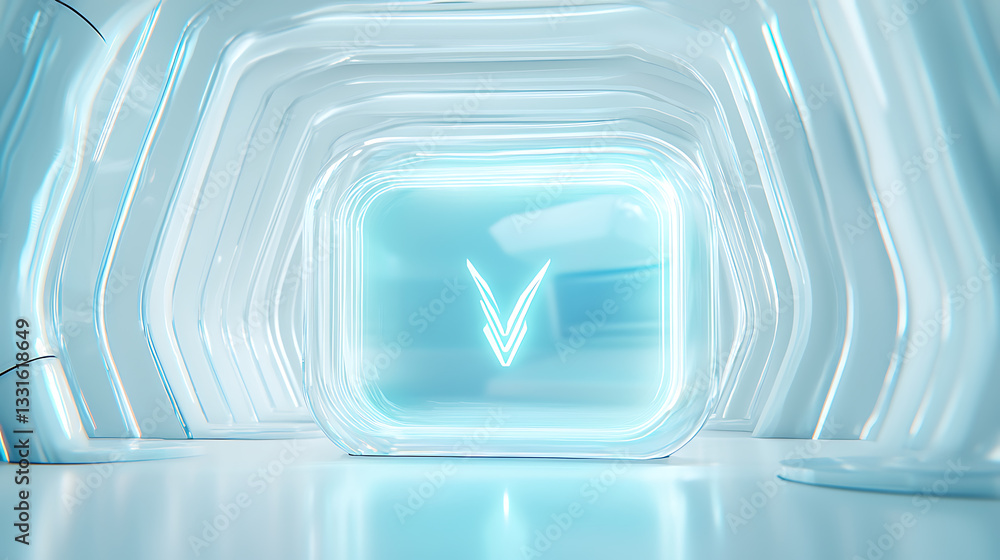 Aufkleber exploration of futuristic design digital space 3d graphics modern aesthetics high-tech environment a