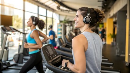 Fototapeta premium young woman working out in gym