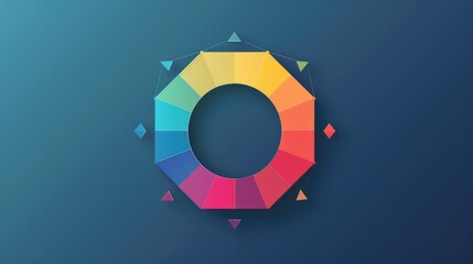 Vibrant Geometric Color Wheel on Gradient Background