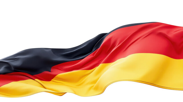 German flag waving gracefully in the wind showcasing its vibrant colors on a sunny day