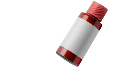 Red Liquid Medicine Bottle: Health, Care, and Pharmaceutical Treatment for Wellness and Cough Relief - A Medical Product for Your Health Needs
