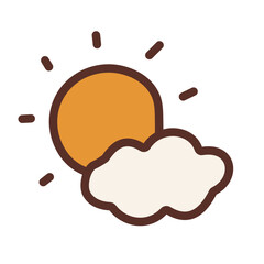 Sunny Cloudy Cute Illustration