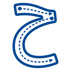 Fototapeta premium Hijaiyah Letter Tracing Outline Style