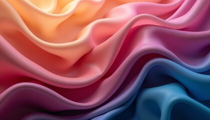 Obraz premium Elegant pastel fabric waves in gradient colors
