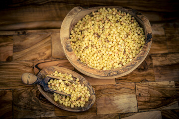 Fregola Sarda Hartweizennudeln eine Spezialität von Sardinien