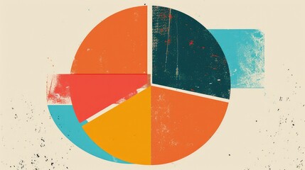Vintage Abstract Pie Chart with Colorful Segments