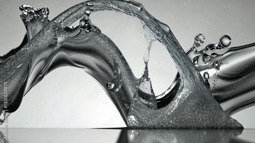 Poster dynamic water splash captivating fluid motion and clear reflections showcasing elegance of liquid wa