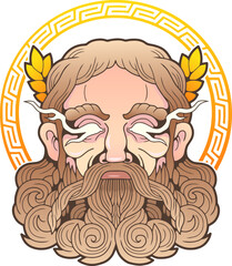 antique greek god zeus design illustration