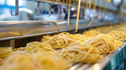 Fresh Pasta on Industrial Production Line