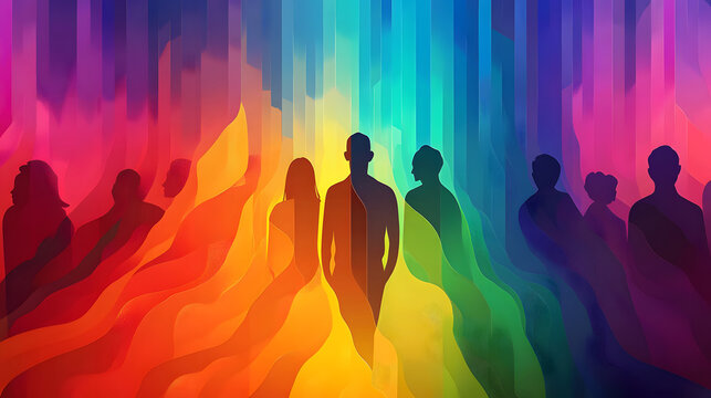 Colorful Rainbow Pride Month Vector Background Human Rights Diversity Concept LGBT Individuality