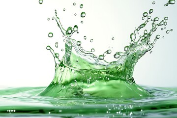 a dynamic and refreshing image of a green water splash