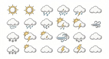 Obraz premium weather icons vectors illustrations 
