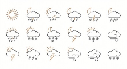 weather icons vectors illustrations 