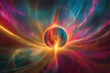 a mesmerizing digital artwork that captures the essence of a cosmic light burst