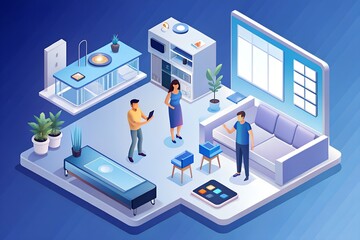 Obraz premium Modern Smart Home Concept with Isometric Technology Design