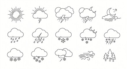 Fototapeta premium weather icons vectors illustrations 