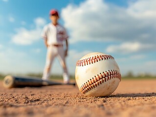 Baseball Player for Bat, Ball, Field.
