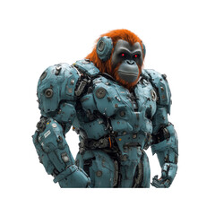 Fototapeta premium Powerful Orangutan in Futuristic Robotic Armor