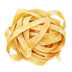 Delicate fettuccine pasta illustration, showcasing its smooth texture and warm color. Perfect for culinary designs and food related projects