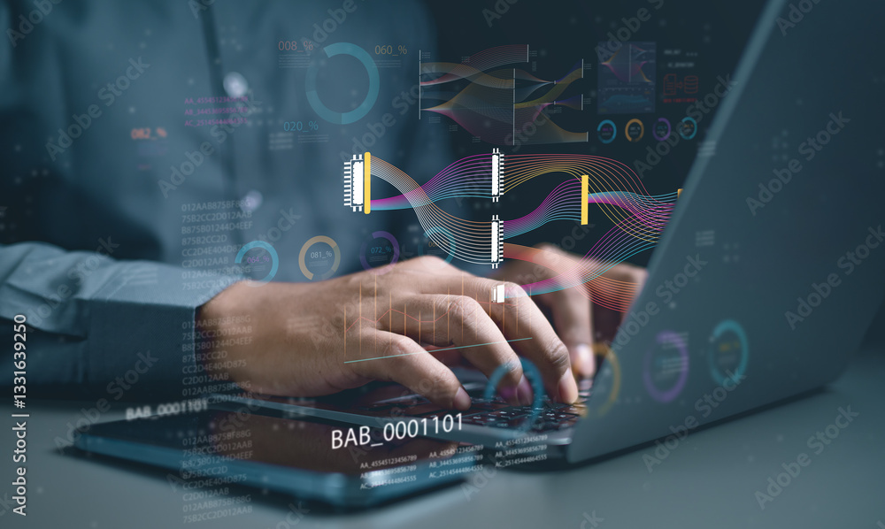 Poster data analysis interface database. analyst information system. business technology research.