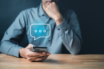 Chat communication social media internet. Chatting contact message typing talk.