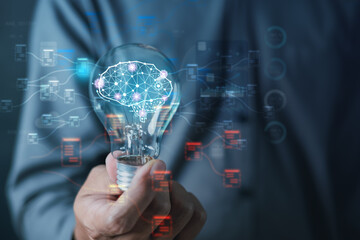 Artificial intelligence analysis algorithm technology. Ai analyst machine learning. Artificial...