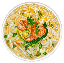 Kwetiau Noodle Soup Illustration