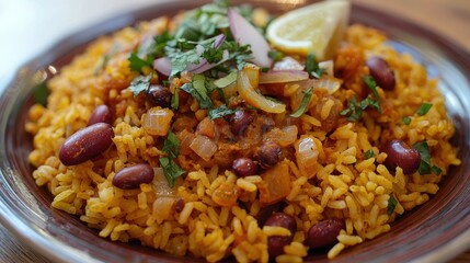 Turmeric Infused Rice with Mixed Beans