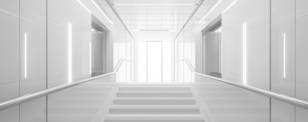 Obraz premium Modern bright hallway with sleek design elements.