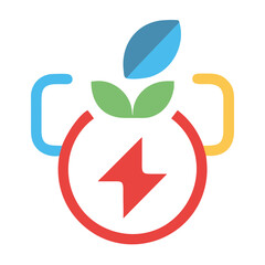 Obraz premium Colorful Logo Design with Leaf and Lightning Bolt Elements for Health and Wellness Branding