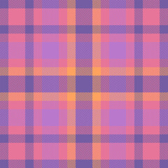 Vibrant pastel plaid pattern in pink, purple, and orange hues.  Perfect for textile design, website backgrounds, or fashion illustrations.