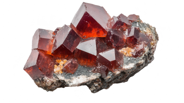 Vibrant Garnet Mineral Cluster: A Captivating Gemstone Specimen with Rich Red Hues and Intricate Crystal Formations, Perfect for Geology Enthusiasts