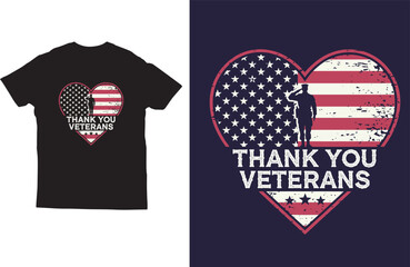 Thank you veterans memorial day t shirt design vector