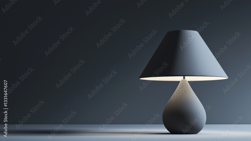 Poster stylish lamp illuminating a dark space.