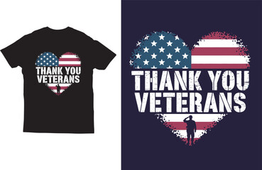 Thank you veterans memorial day t shirt design vector