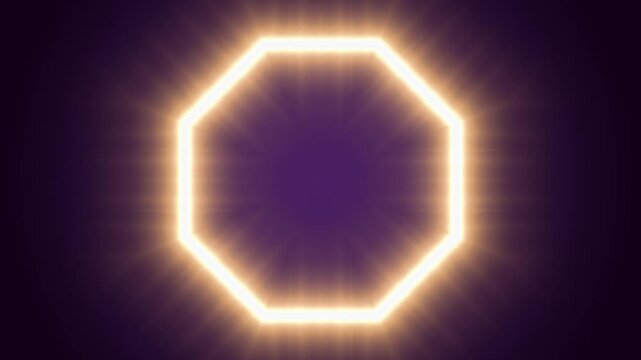 A polygon of orange light approaches and disappears from the screen on a dark background.