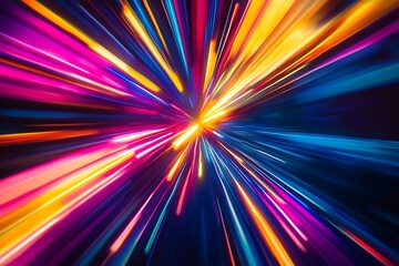 Obraz premium a vibrant and energetic artwork featuring streaks of bright, multicolored light