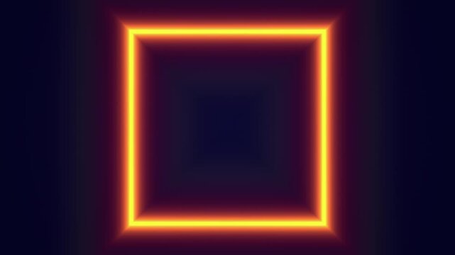 A square of orange light approaches and disappears from the screen on a dark background.