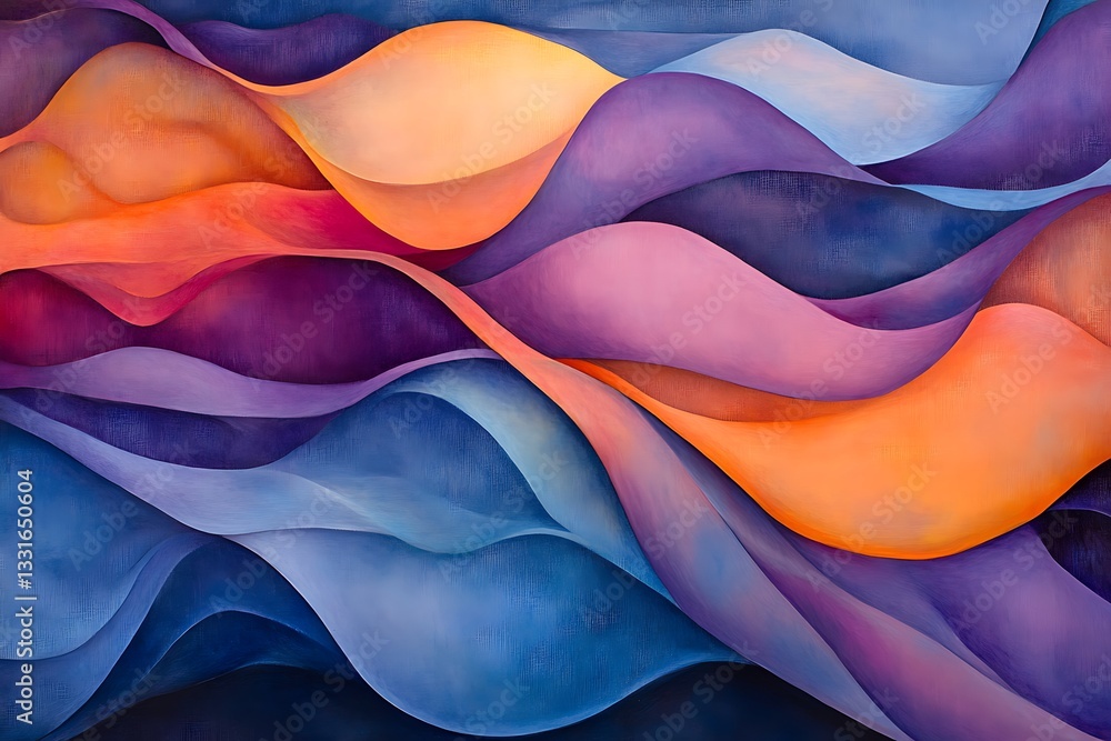Fototapete abstract and dynamic artwork featuring flowing waves of color