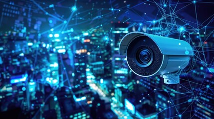 Advanced Surveillance Camera Overlooking Smart City Network