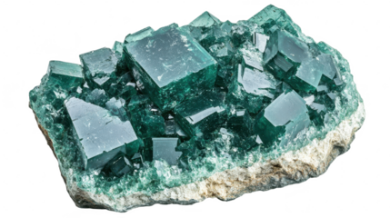 Emerald Prism: A Captivating Close-Up of Fluorite Mineral Formation, Revealing its Natural Beauty, Translucent Texture, and Geological Significance