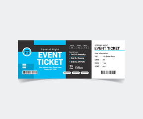 Event Ticket Template Design with Vector File