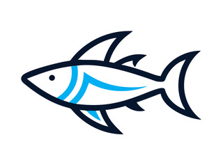 Bold black silhouette of a shark..Generative ai